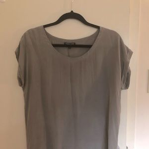Flowy silver-gray silk Eileen Fisher shirt